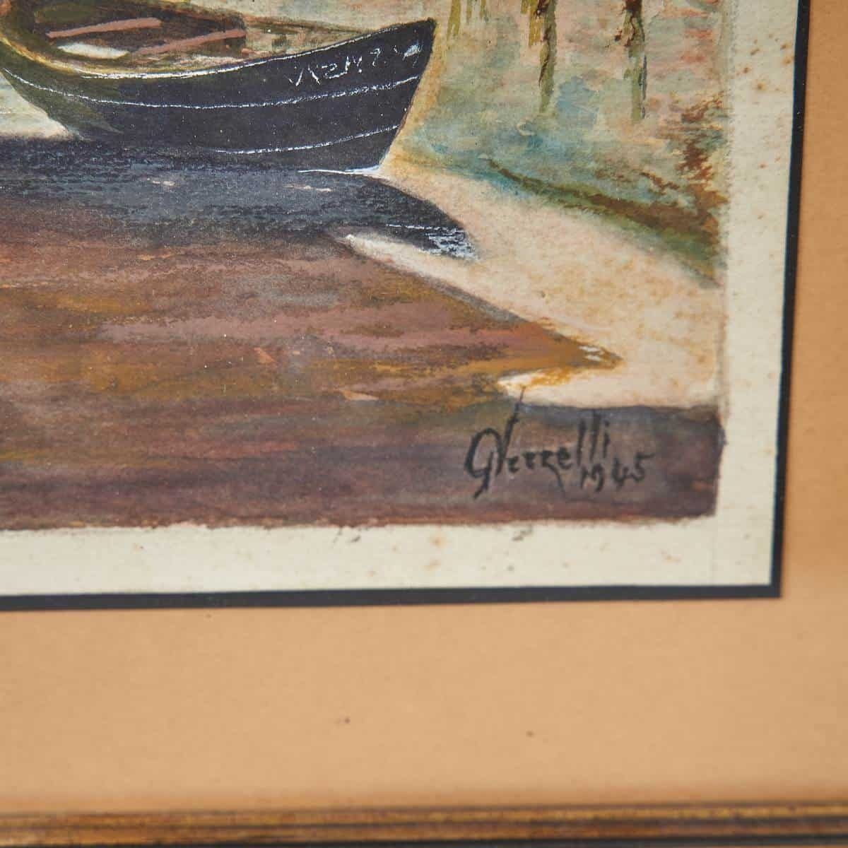 Watercolor Landscape From 1945 photo for sale