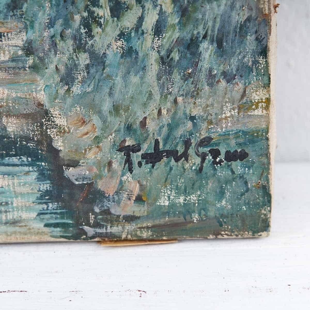 Olieverf Op Doek – Suggestief Zeegezicht, Gesigneerd Del Greco photo Kunst
