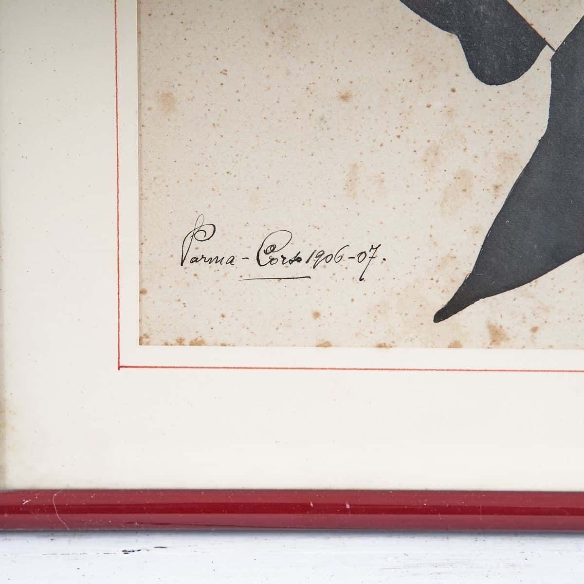 Detailed Male Profile Drawing From A Silhouette, 1907 photo vinterior