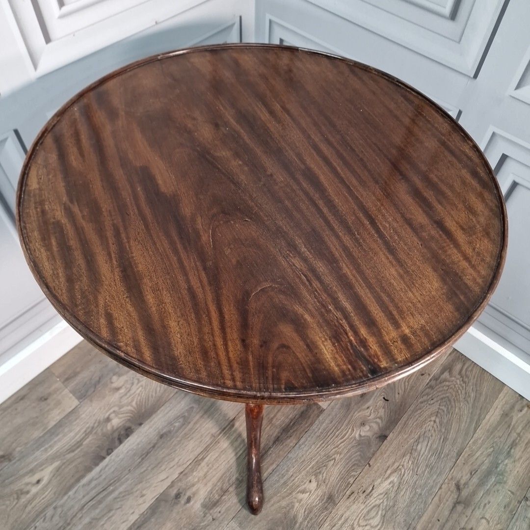 190.0 Antique Tilt Top Table Wooden Folding Hall Occasional Wine Side Window Plant photo