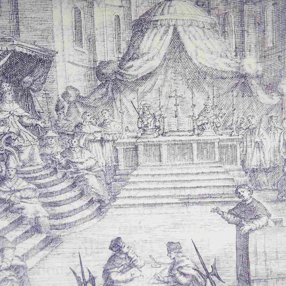 Modern Print Of An Ancient 17th Century Ceremonial Engraving Of A Degree photo for sale