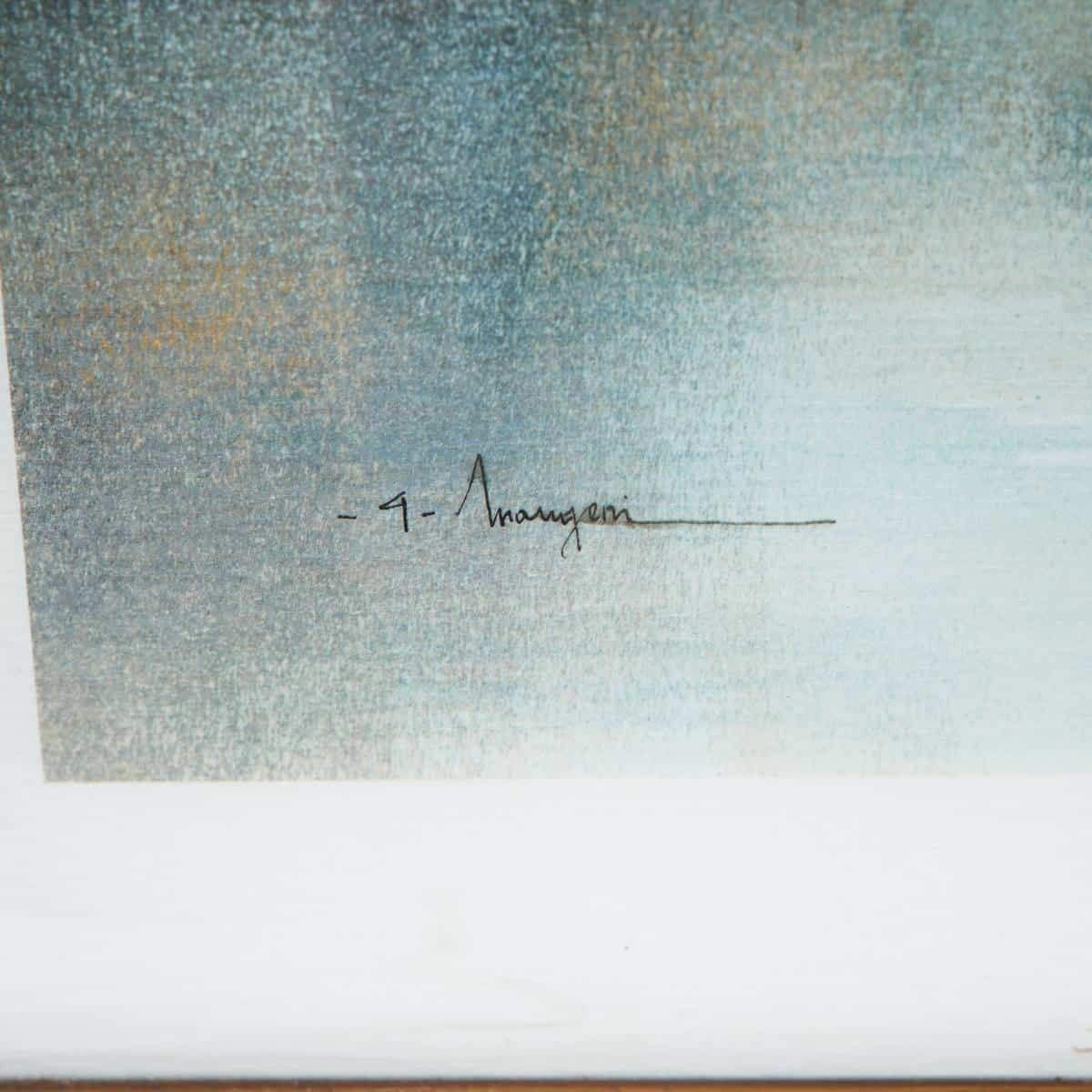 Elegant Painting Depicting A Delicate Landscape, Embellished With A Golden Frame photo furniture