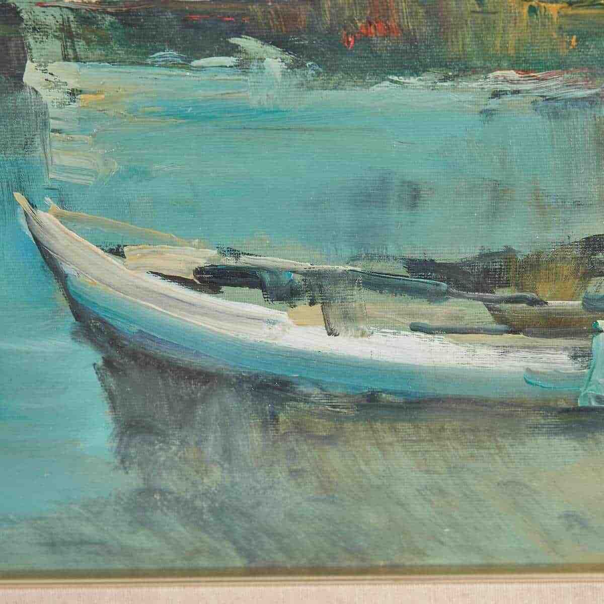 Oil On Canvas Elegant Landscape Painting From 1979 By The Painter Renzo photo for sale
