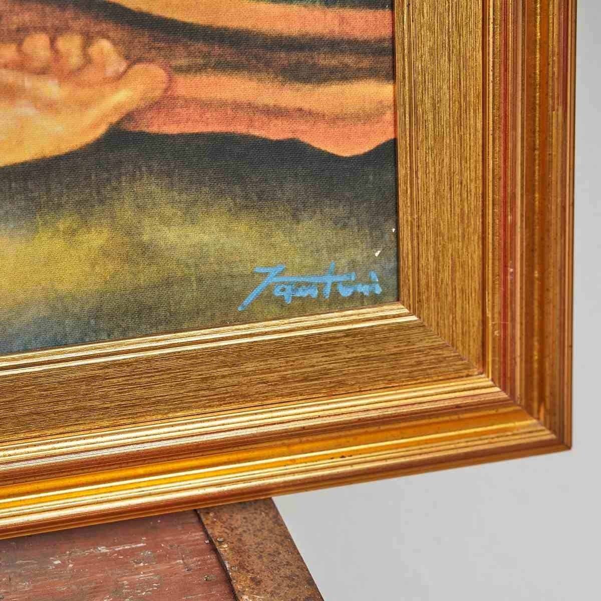 Oil On Canvas Enchanting Vintage Expressionist Painting By Bruno Fantini photo furniture
