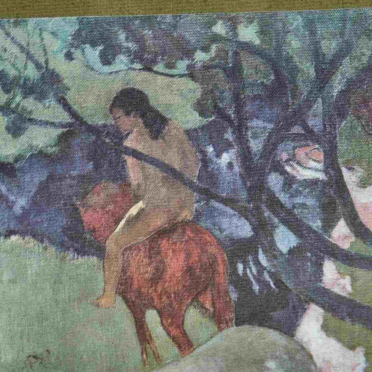 Enchanting Print Of Gauguin's Horses And Nature Painting Vintage photo furniture