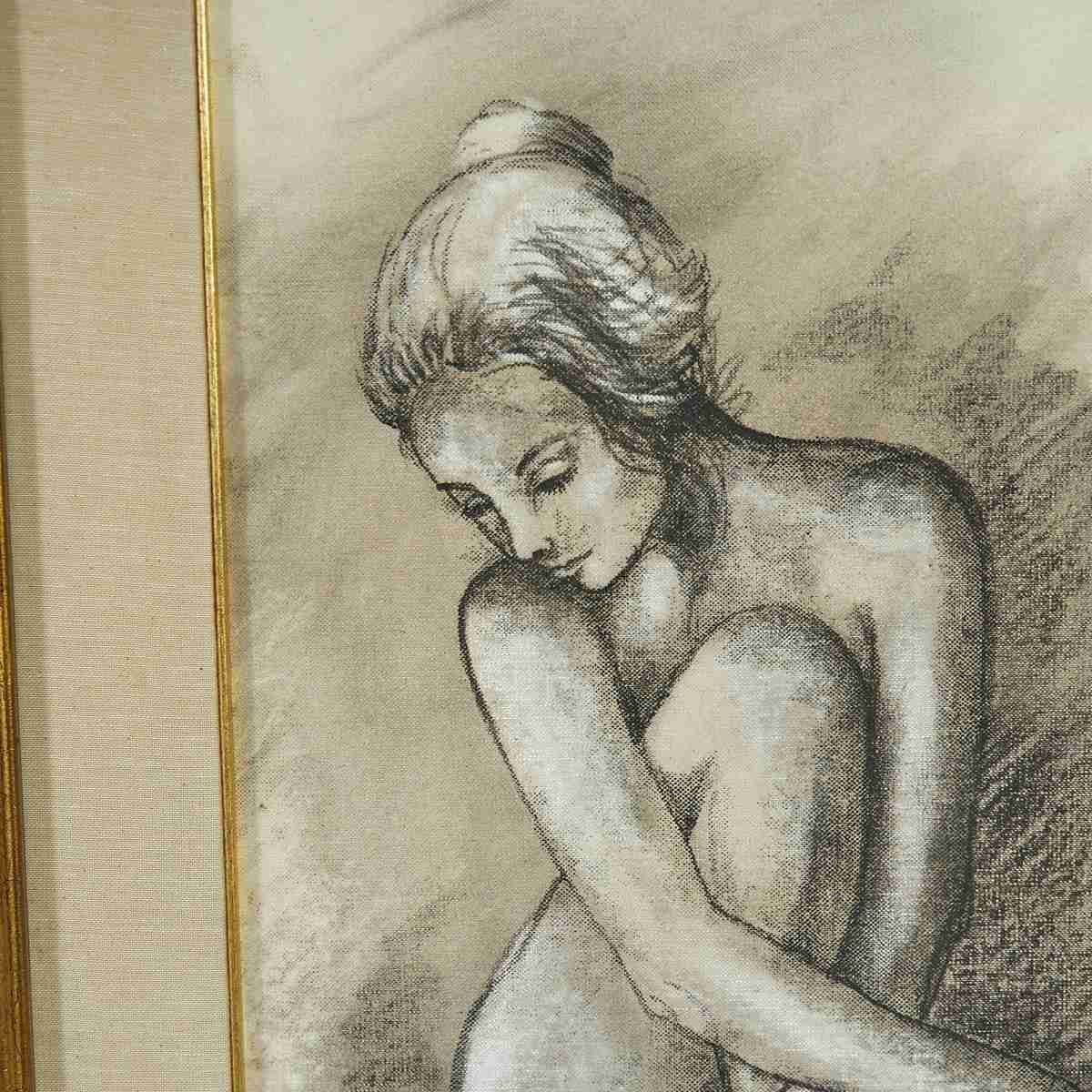 Drawing The Essence Of Female Beauty And Vulnerability, 1970s photo for sale