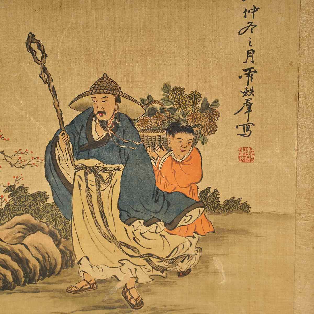 Wise Man And Child On The Move – Scene Of Traditional Oriental Life photo furniture