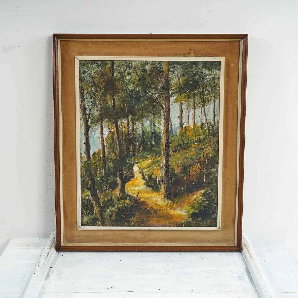 Oil On Canvas Quiet Landscape Of Bosco, 1960s.