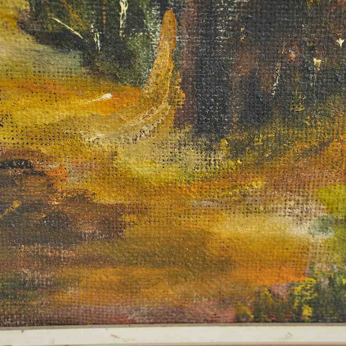 Oil On Canvas Quiet Landscape Of Bosco, 1960s. photo for sale