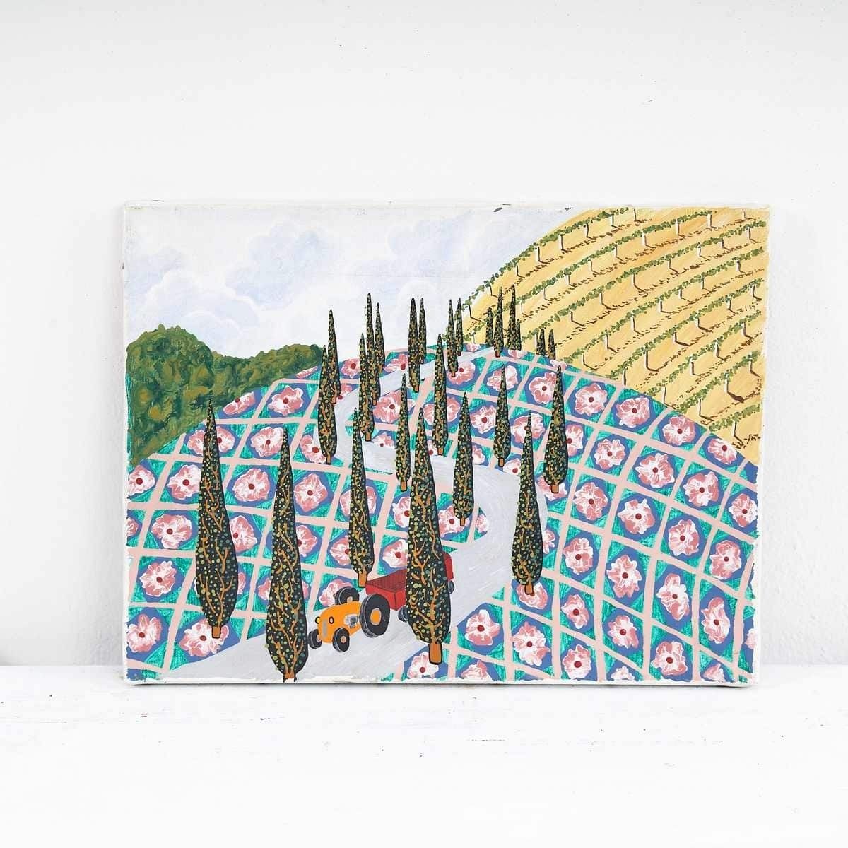 Olieverf Op Doek – Toscaans Landschap Door Giovanni Scarparo photo for sale