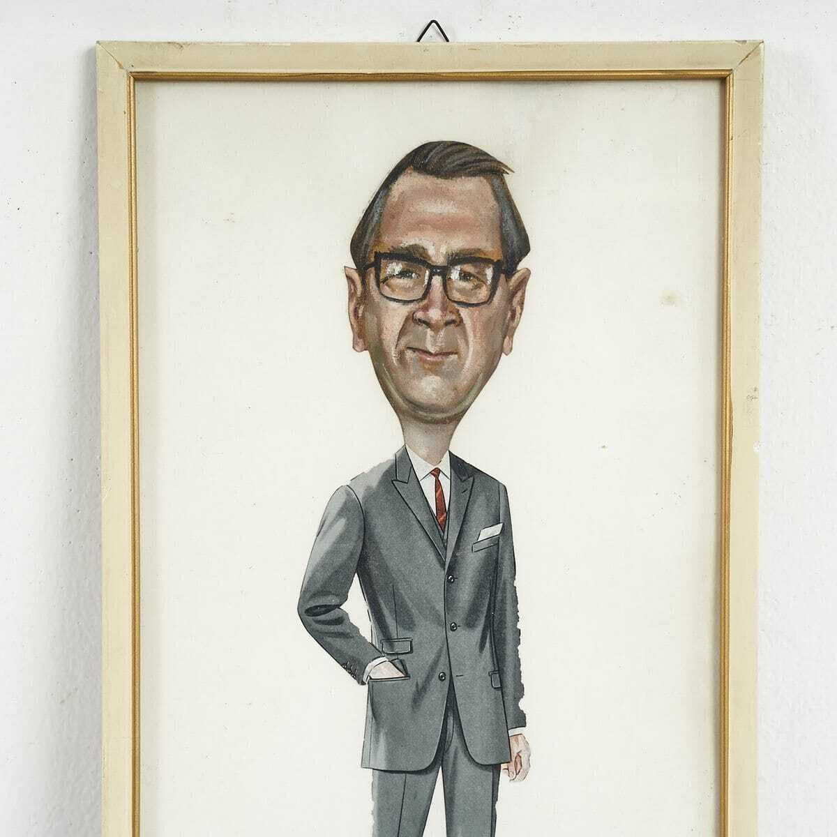 Caricature Signed Regazzo Of 1965. photo for sale