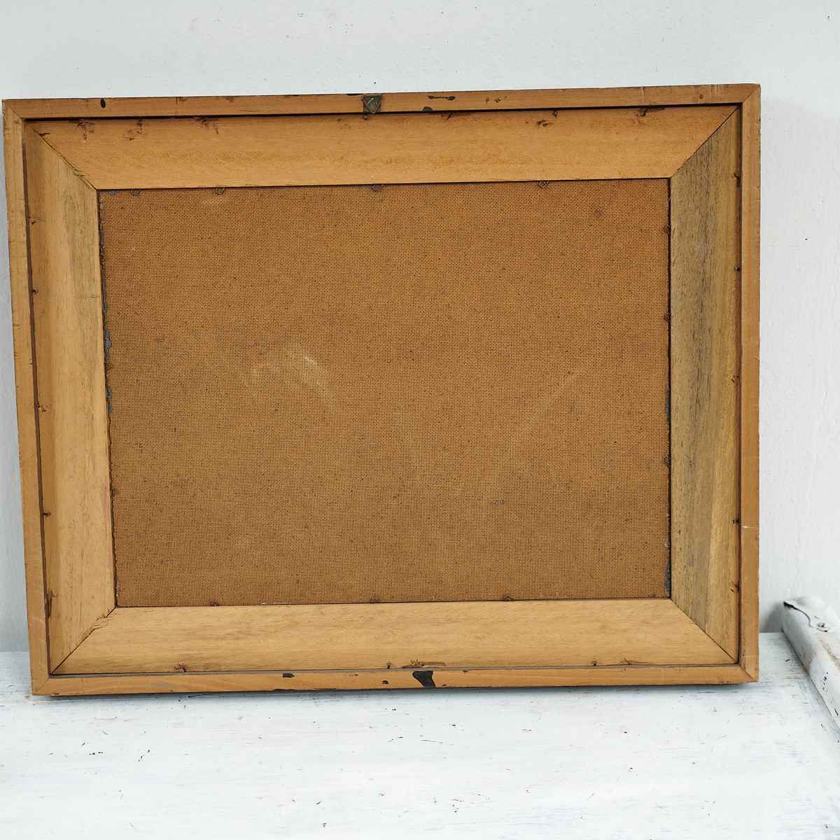 Oil On Table Landscape Of Unidentified Signature, 1970s. photo Art