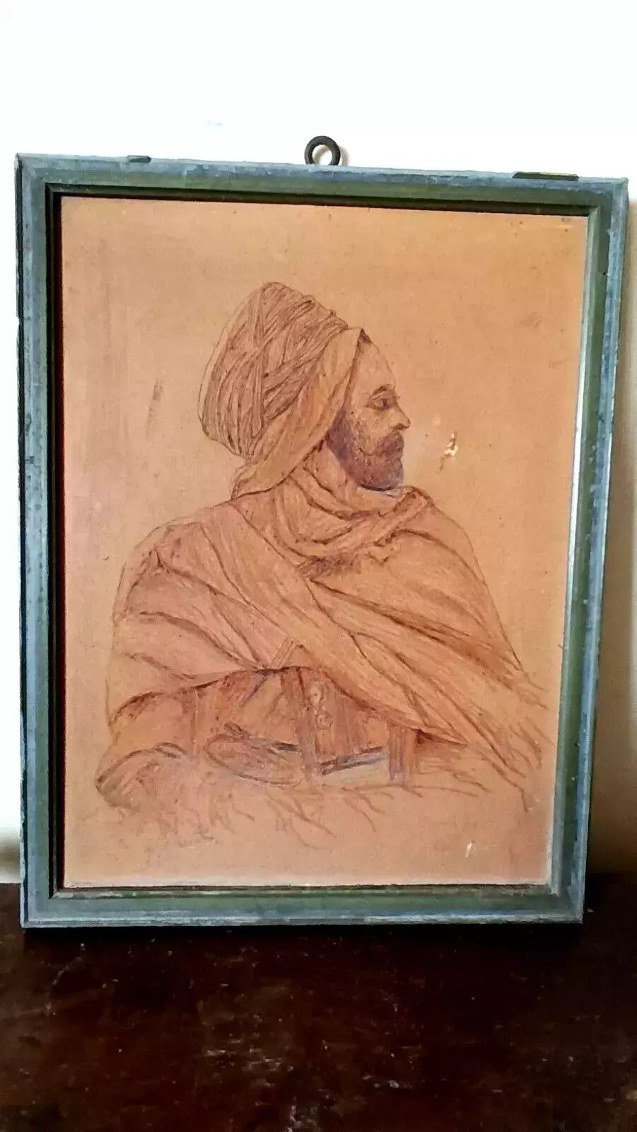 Ancient Drawing In Pencil Signed Gb Mascari Orientalist photo furniture
