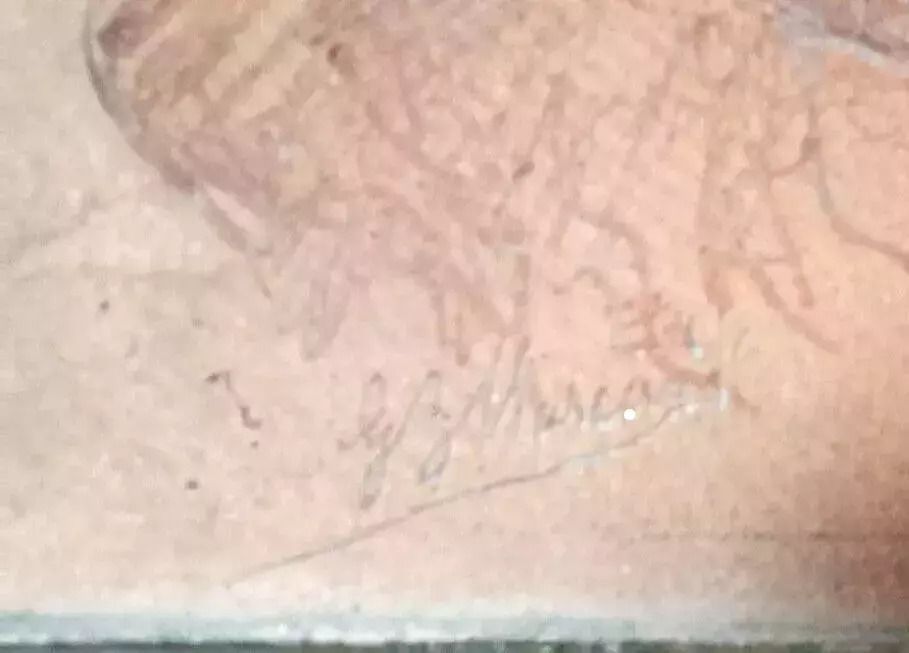 Ancient Drawing In Pencil Signed Gb Mascari Orientalist photo 81.0