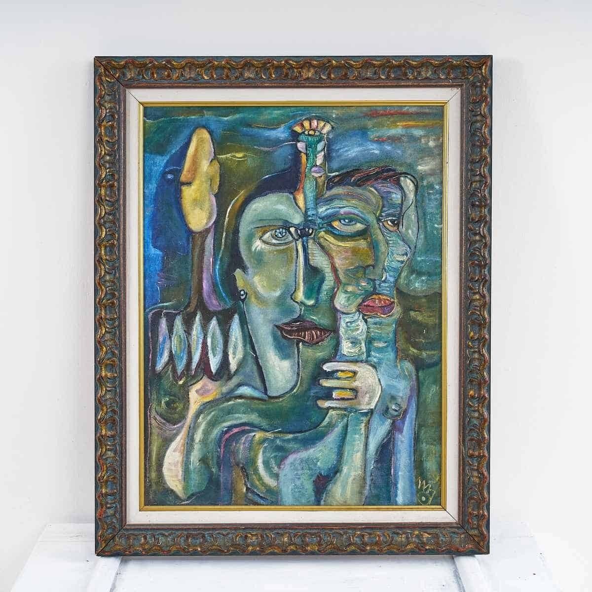 Massimo Zonari Abstract Oil In Mixed Technique, Painter From Ferrara (Italy).