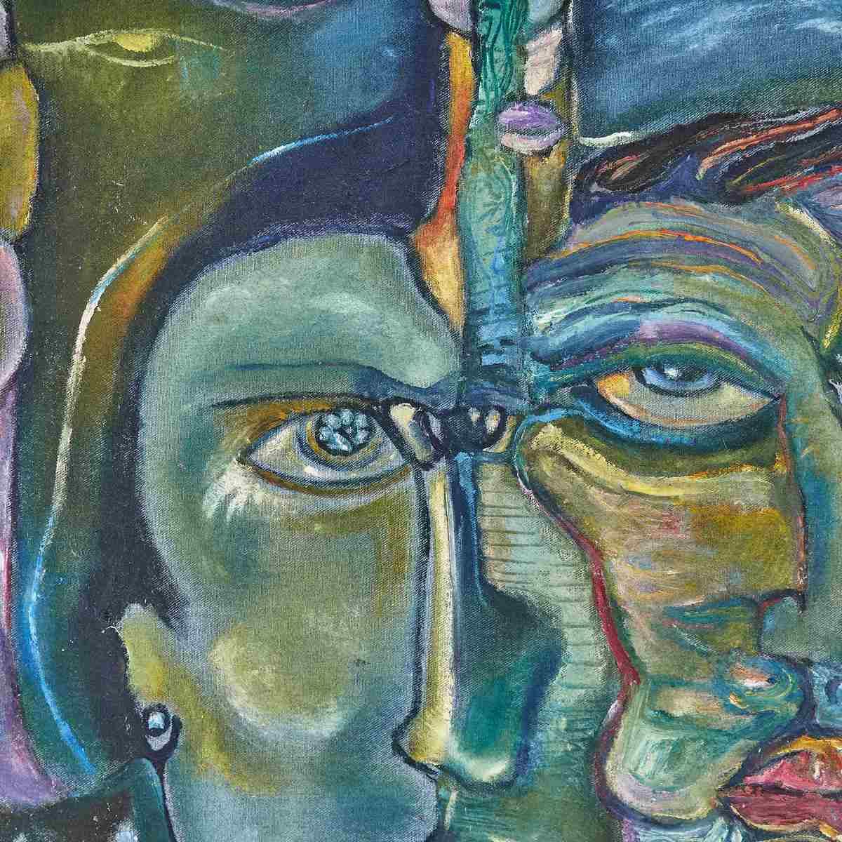 Massimo Zonari Abstract Oil In Mixed Technique, Painter From Ferrara (Italy). photo for sale