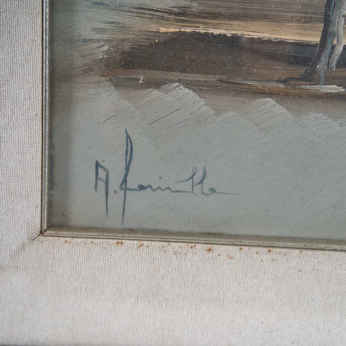 Oil On Canvas Beach By A. 70s Farinella – Pomposa Exhibition. photo for sale
