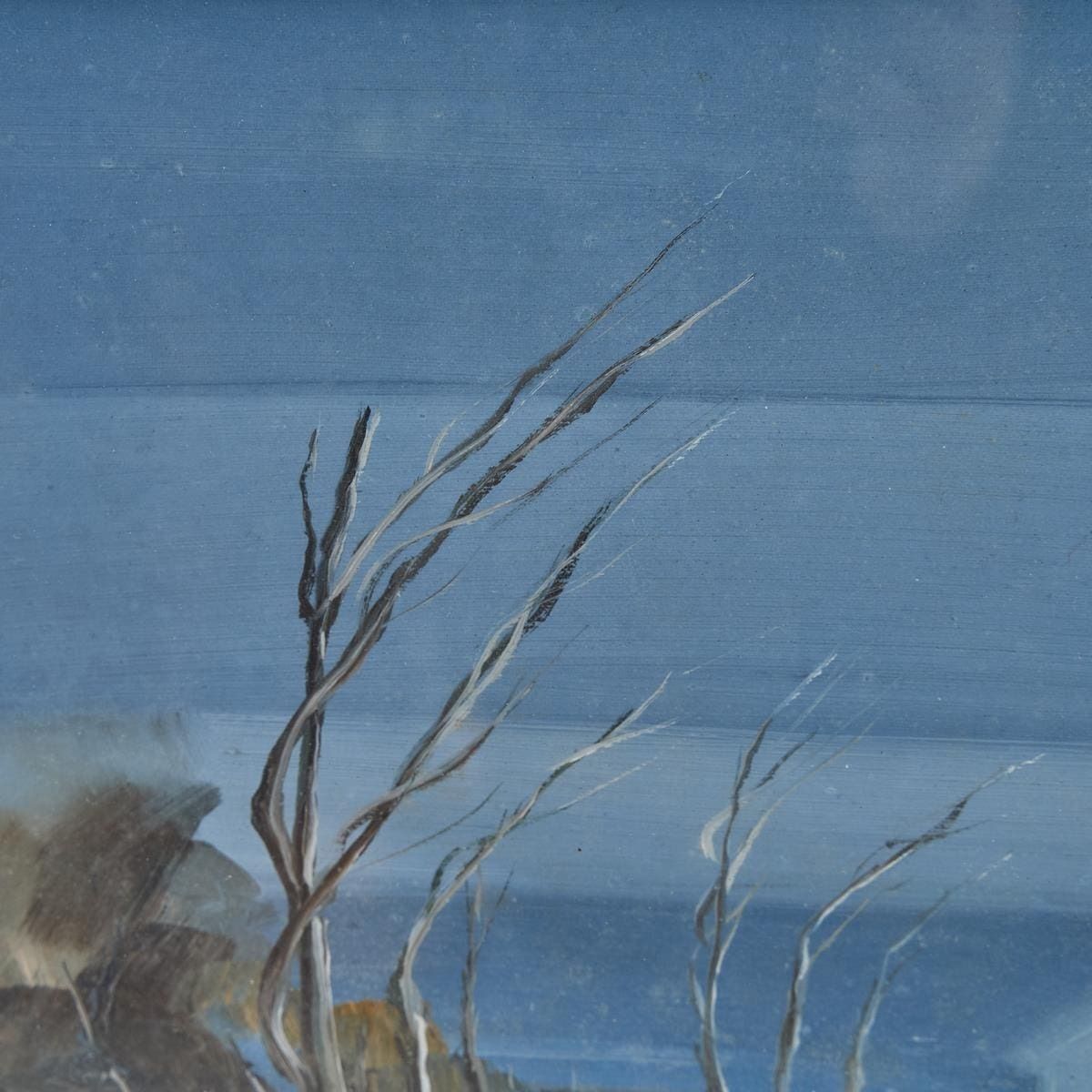 Oil On Canvas Beach By A. 70s Farinella – Pomposa Exhibition. photo Art