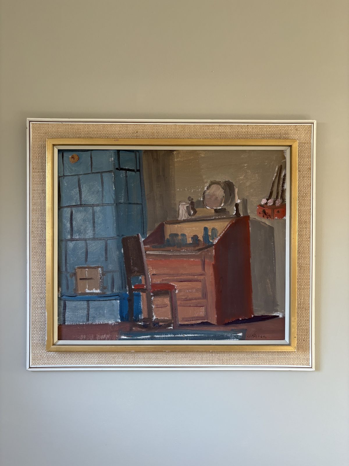 Large Bengt Agren 20th Century Framed Oil On Canvas