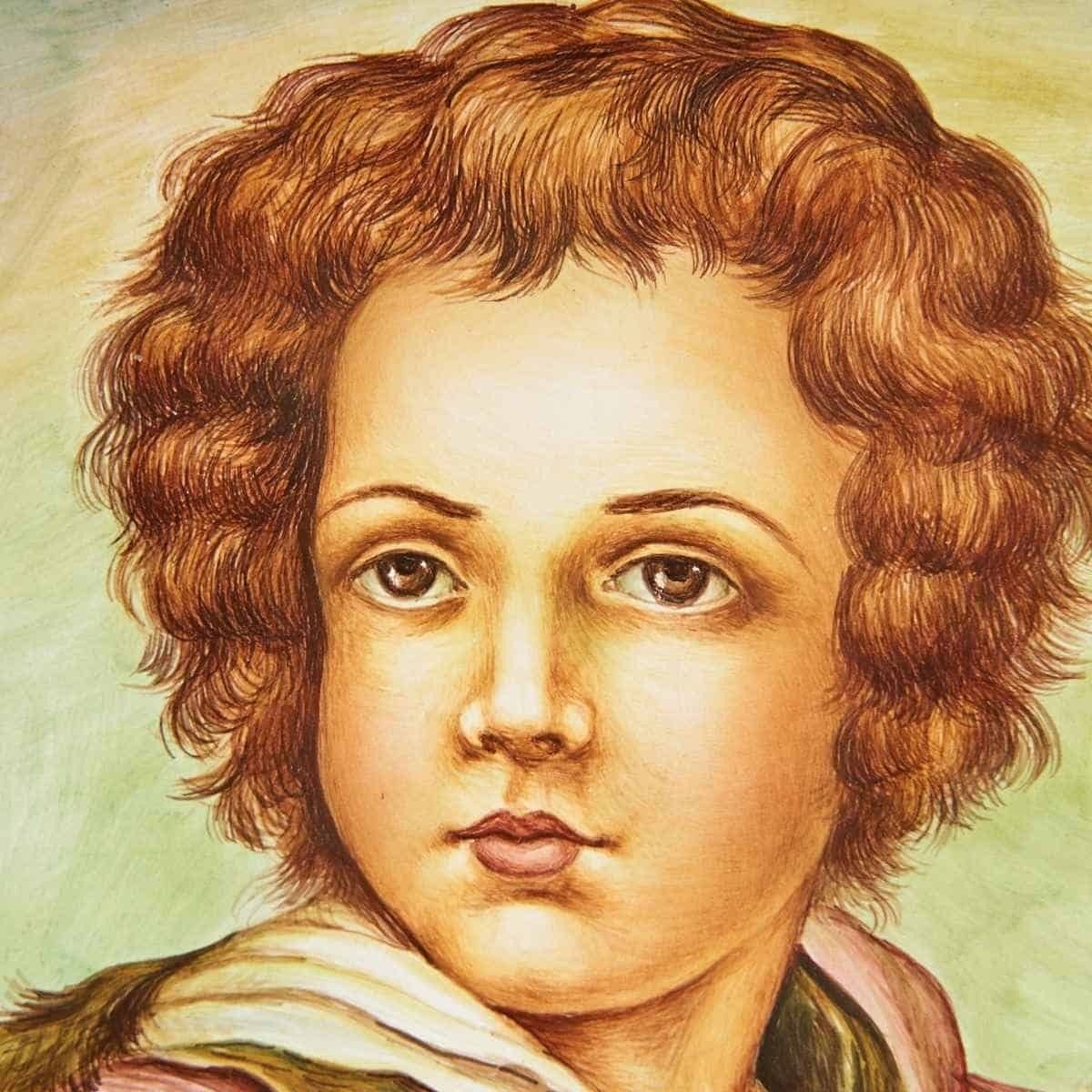 Tile Painting Portrait Of A Young Man photo furniture