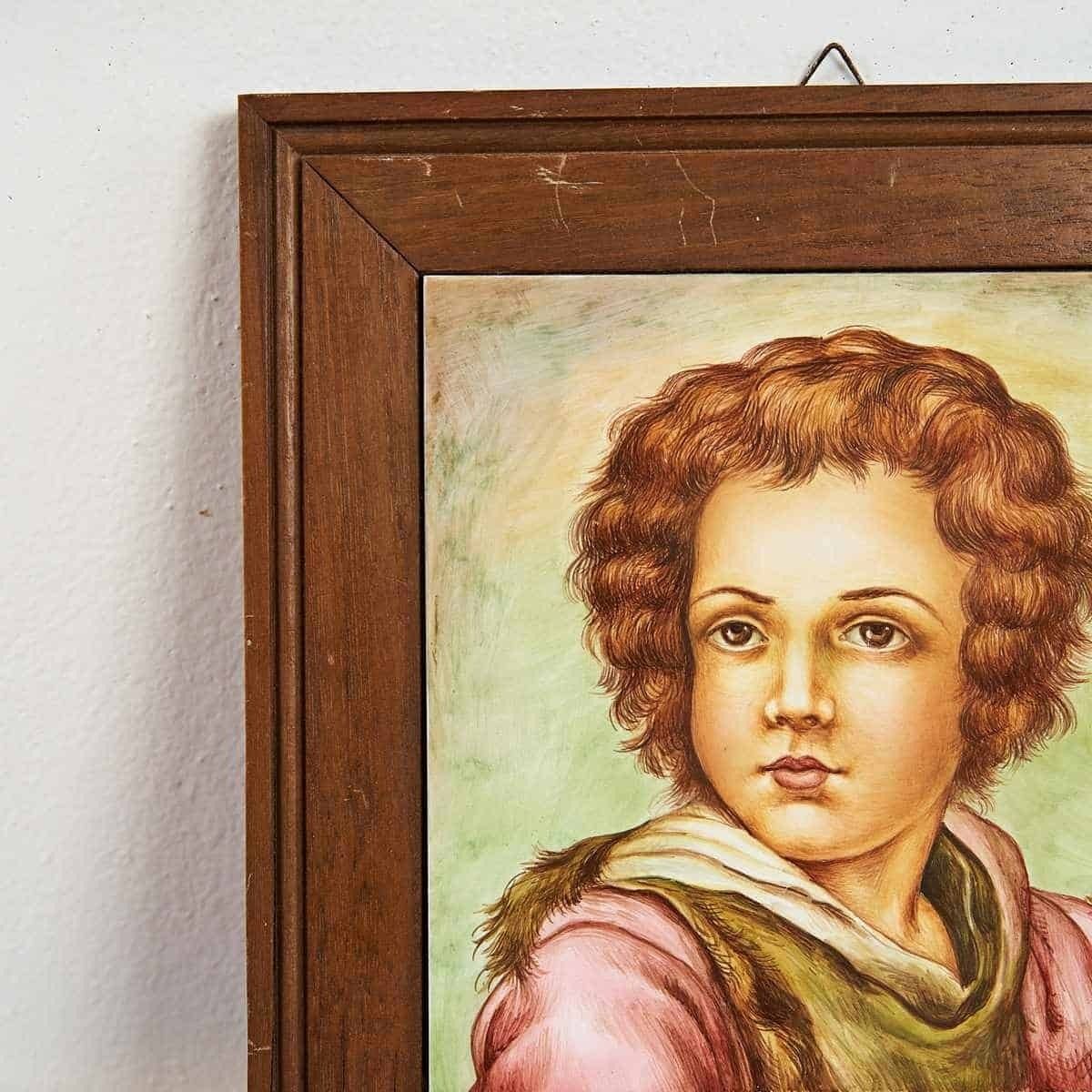 Tile Painting Portrait Of A Young Man photo Art