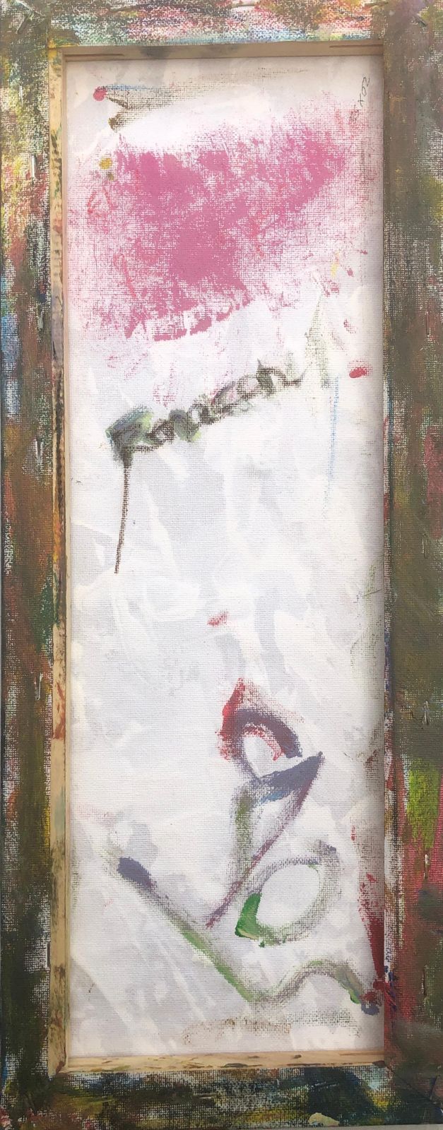 Nerea Caos, figure féminine nue expressionniste verticale, peinture à l'huile espagnole contemporaine abstraite, 2023 photo vintage