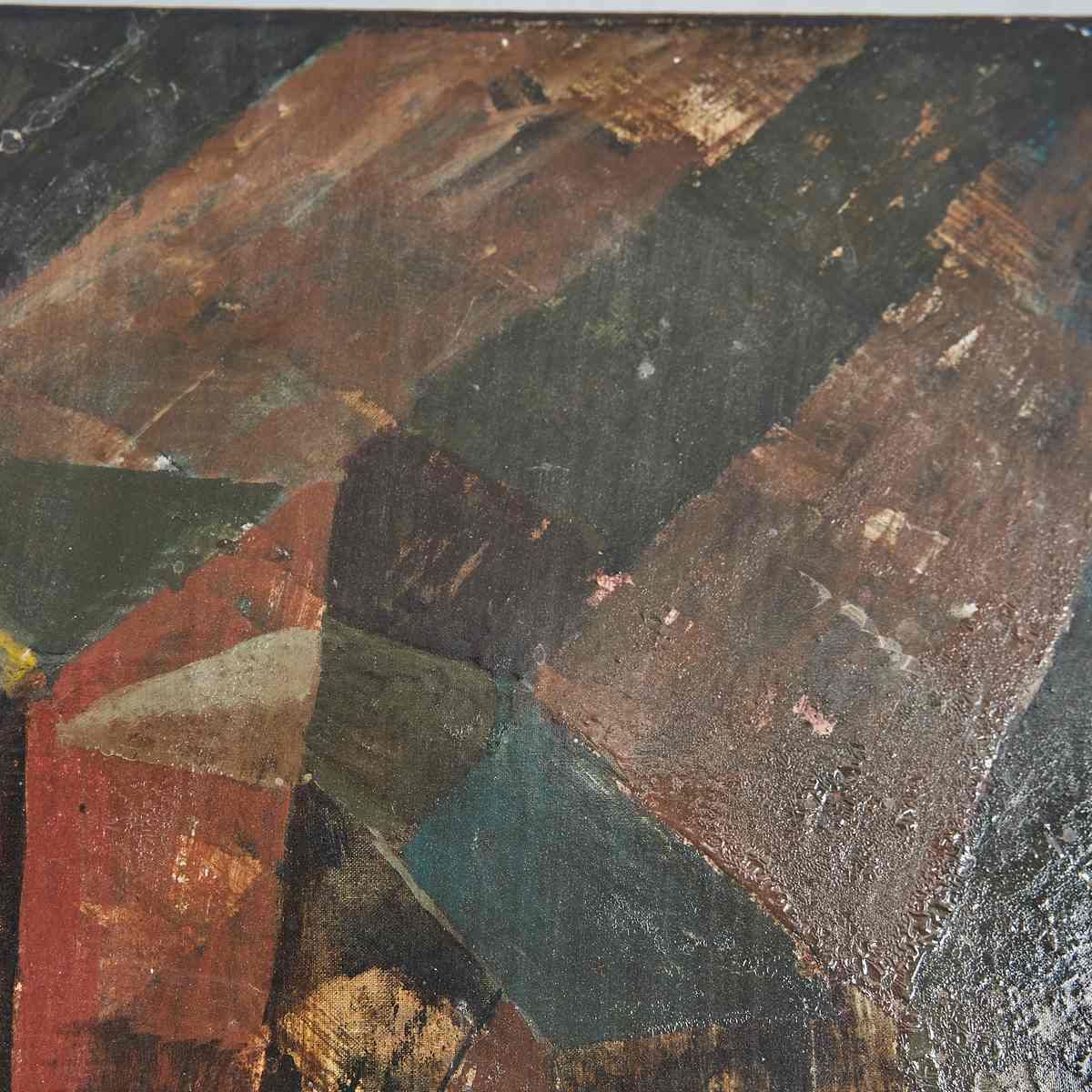Cubist Oil On Canvas By An Italian Artist, 20th Century photo 1047.0