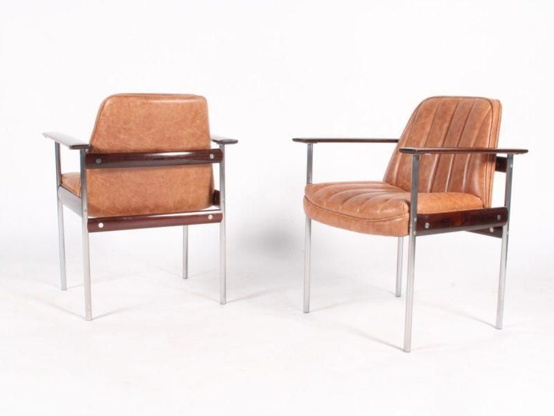 Superb Set Of Newly Restored Midcentury Norwegian Armchairs By Dokka Møbler photo vinterior