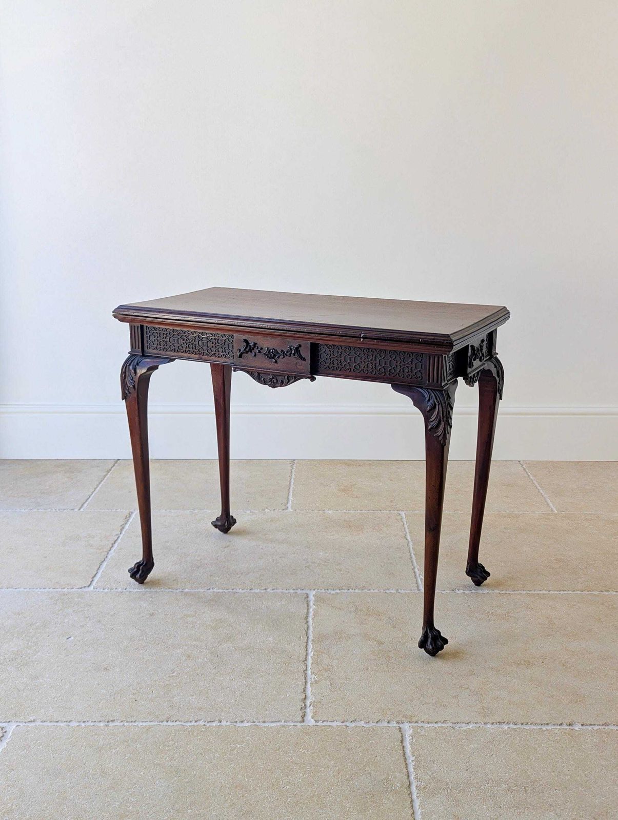 Antique Edwardian Mahogany Fold Over Card Table C.1900