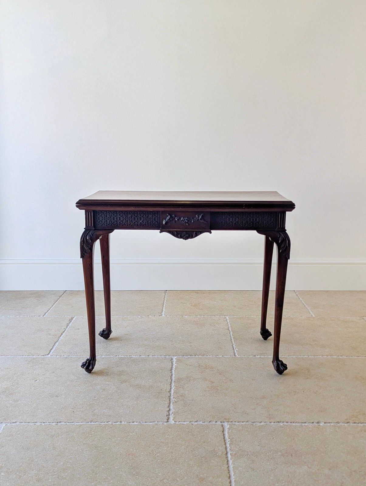Antique Edwardian Mahogany Fold Over Card Table C.1900 photo 765.0