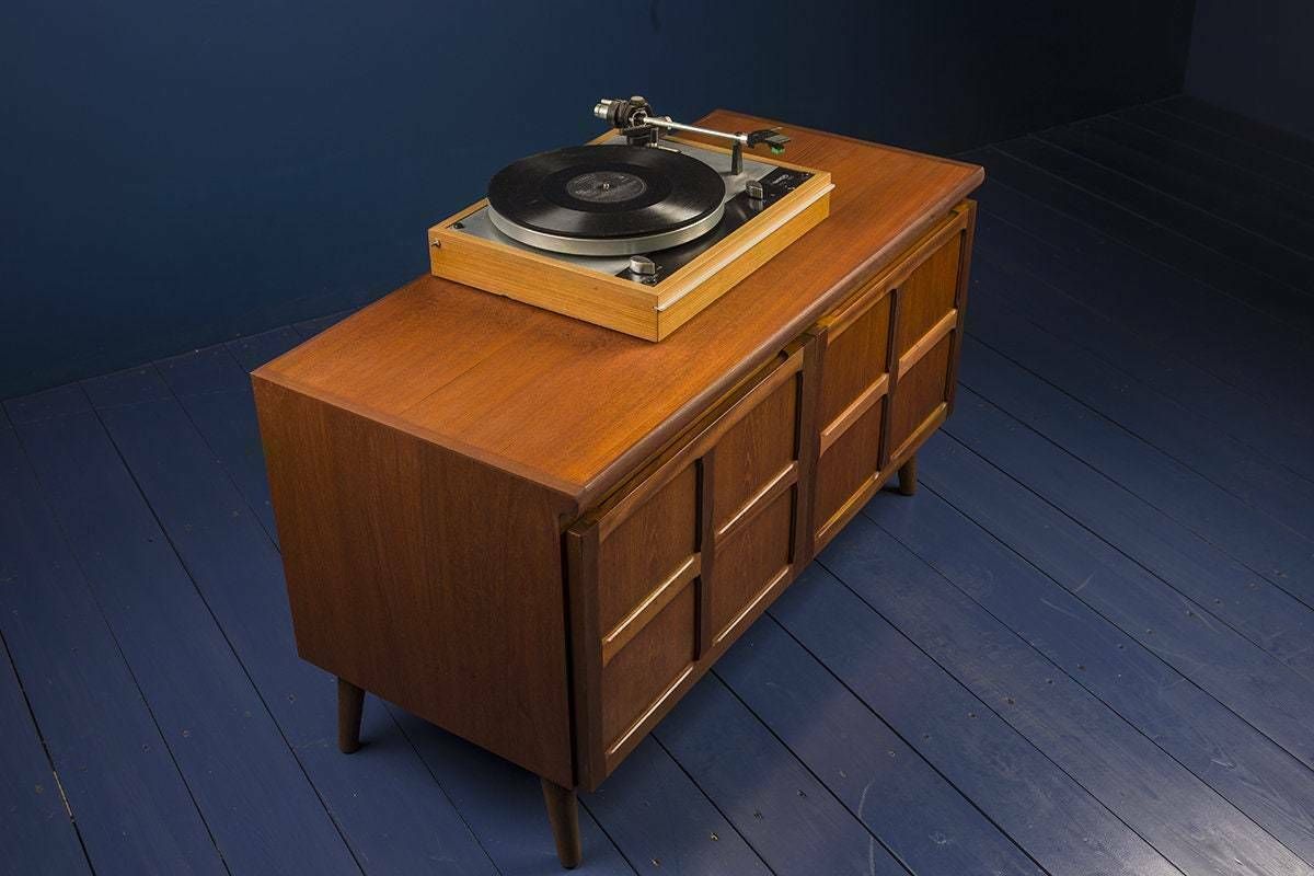 Nathan Mid Century Retro Teak Small Sideboard Tv Record Cabinet On Wooden Legs 1970s photo furniture