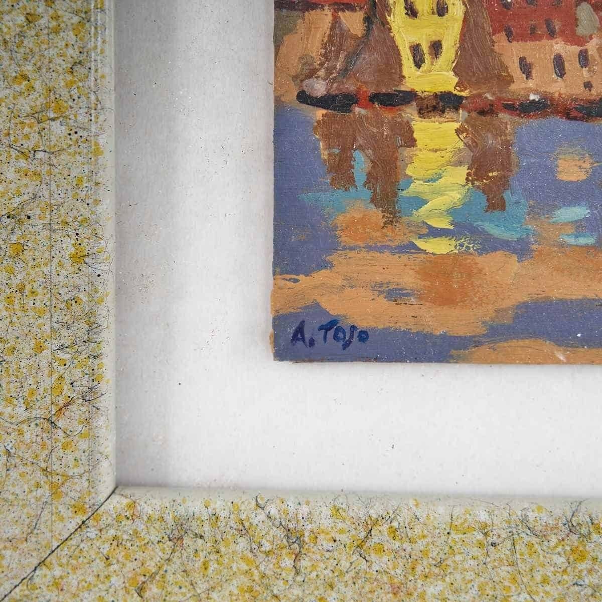 Oil On Venetian Panel Enchanting With Vintage Frame, Work By A. Toso photo furniture