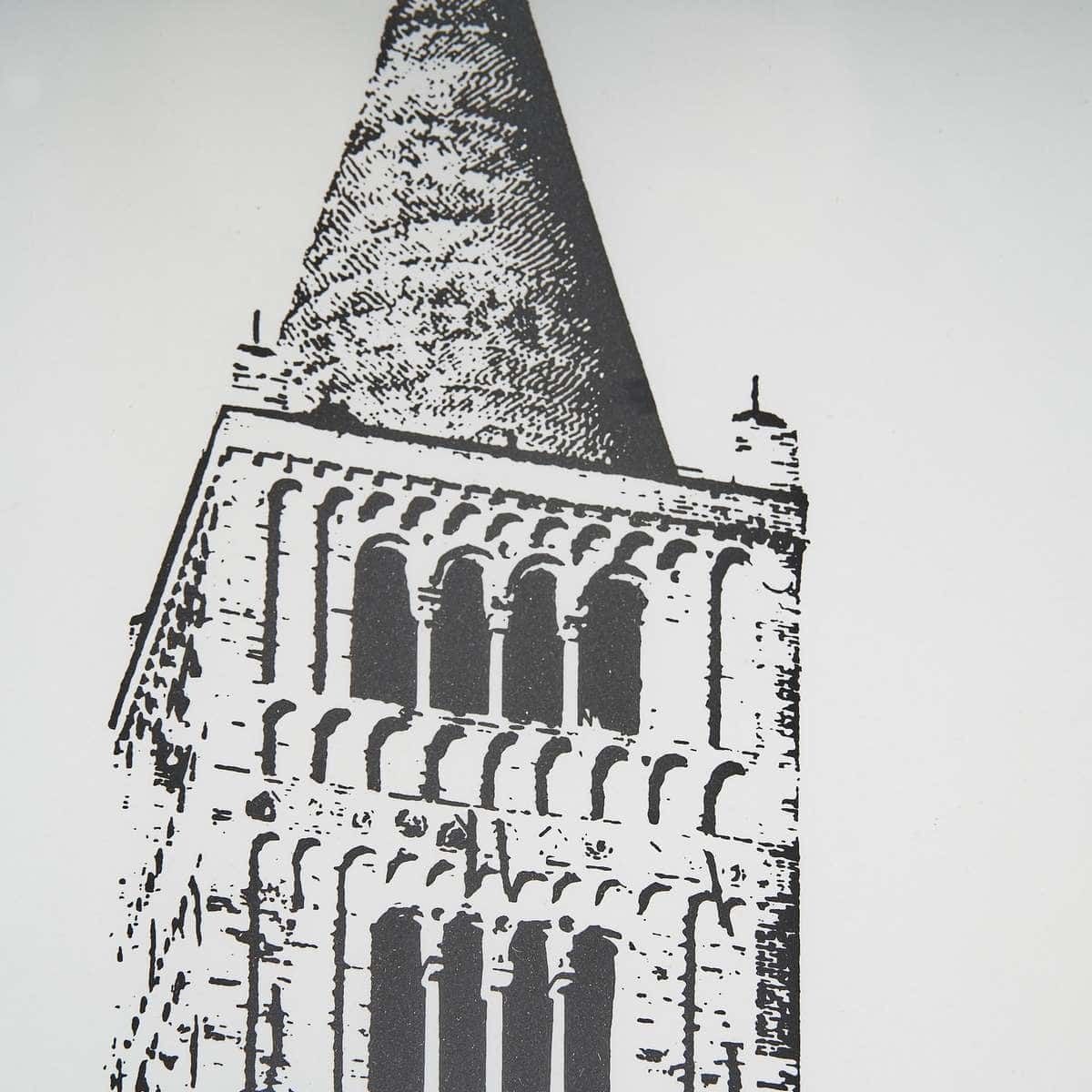 Elegant Print Of The Abbey Bell Tower, 1970s photo Art