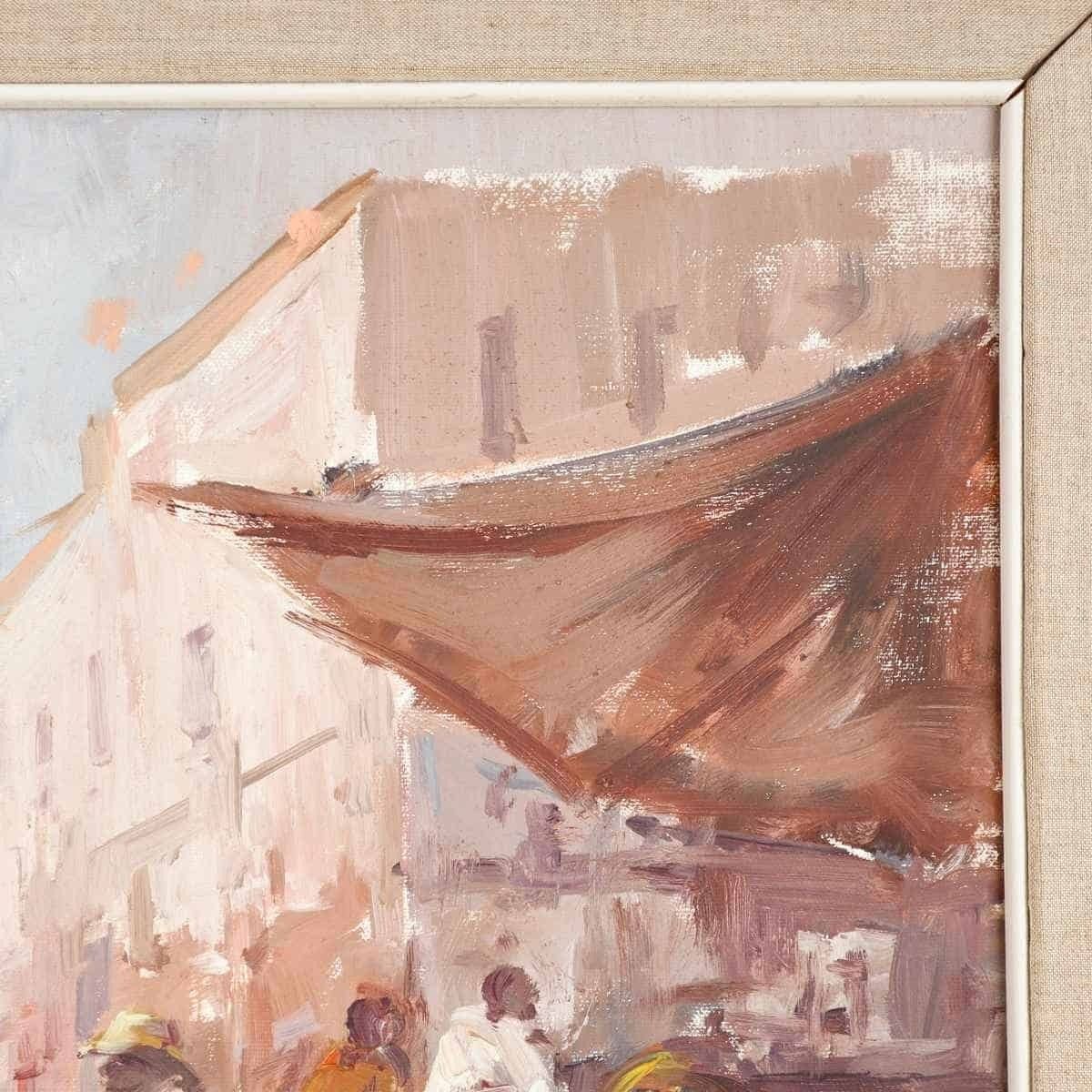 Extraordinary Painting On Canvas Of Market Life, Attributed To Giovanni Pisani photo 805.0
