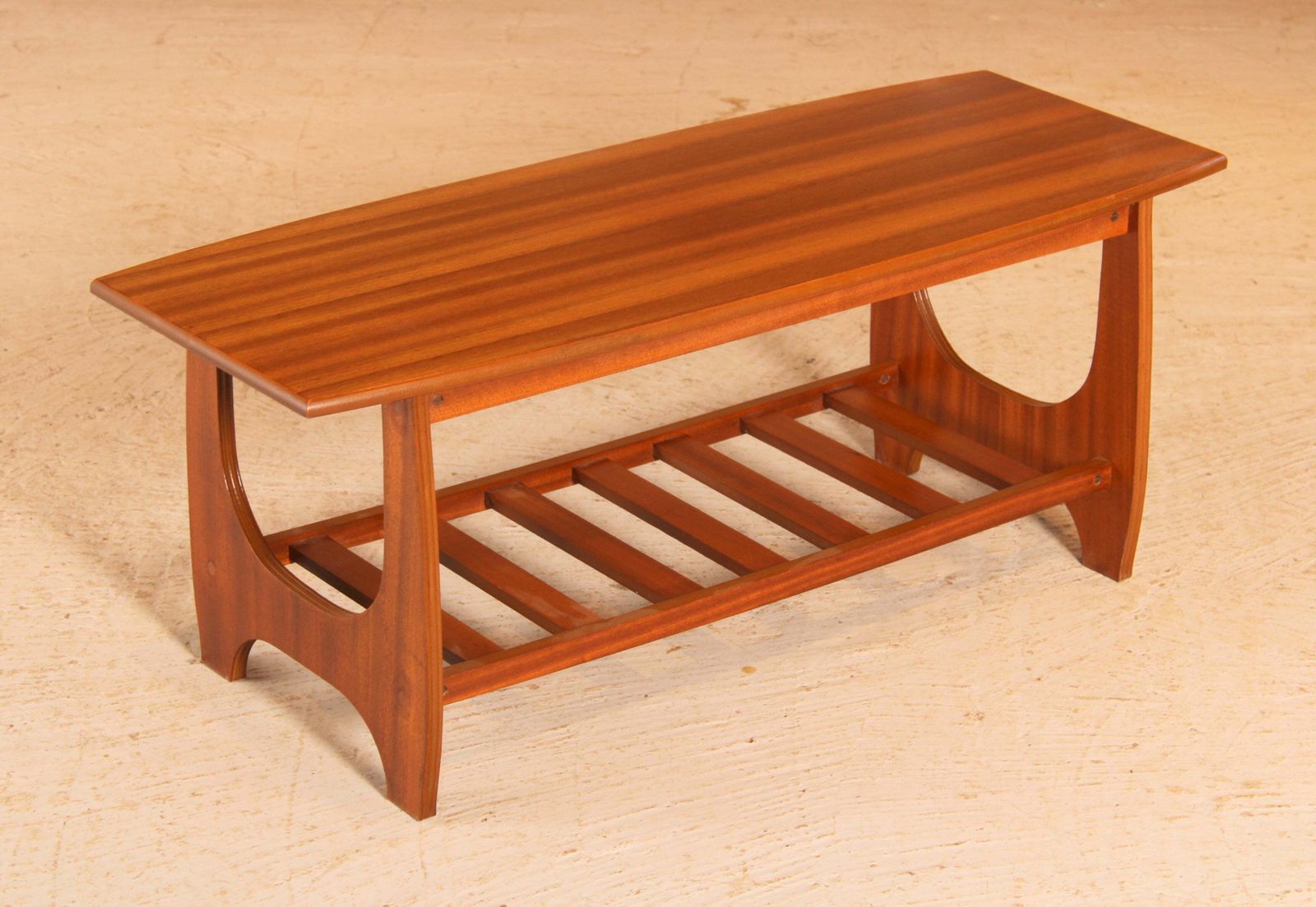 Mid Century Mahogany Coffee Table With A Magazine Rack, Circa 1960s photo furniture