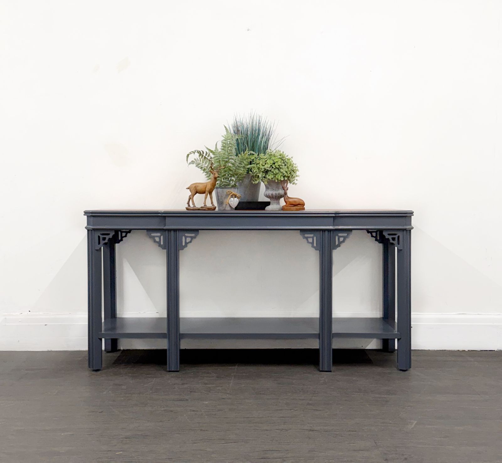 Large Grey Collectable Console By Lane Furniture Company