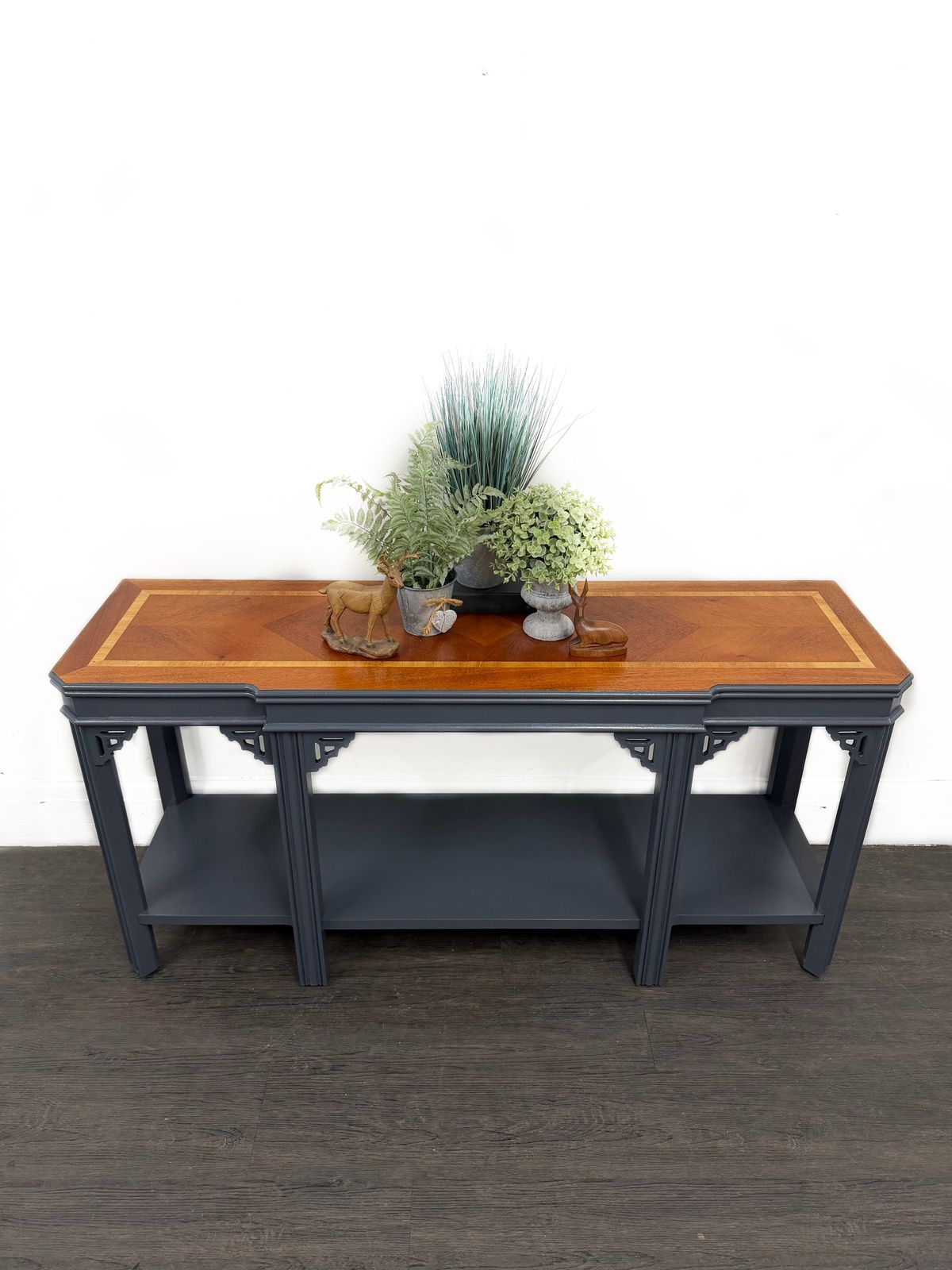 Large Grey Collectable Console By Lane Furniture Company photo furniture