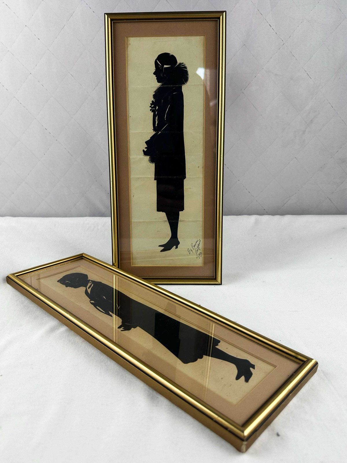 photo buy A Pair Of Silhouette Paper Cut Ladies By Artist Baron Scotford 1931