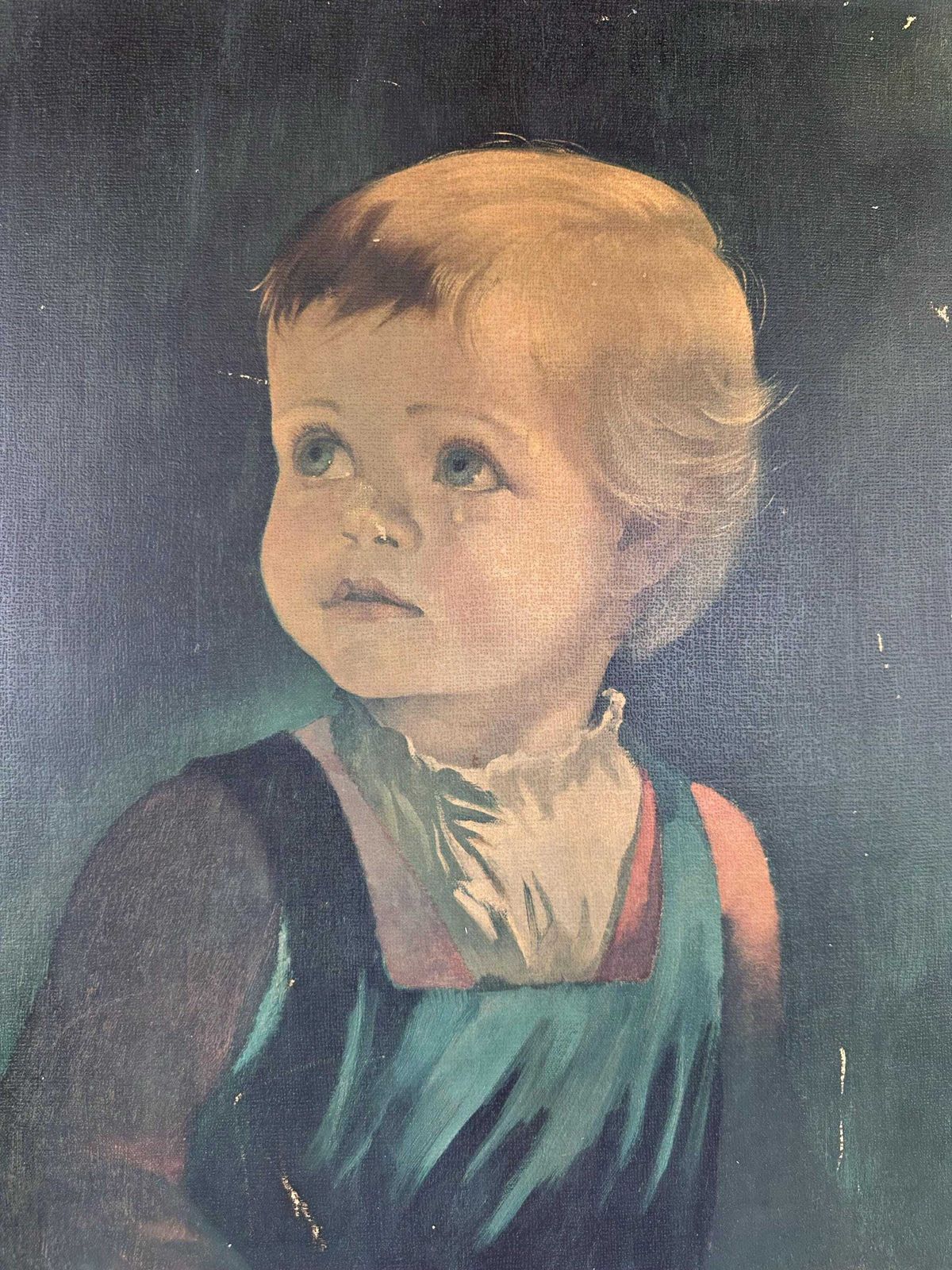 Large Vintage Framed Print Crying Boy, Teardrop Boy, Kitsch Art, Anna Zinkeisen, Childhood 1970's Art photo Art