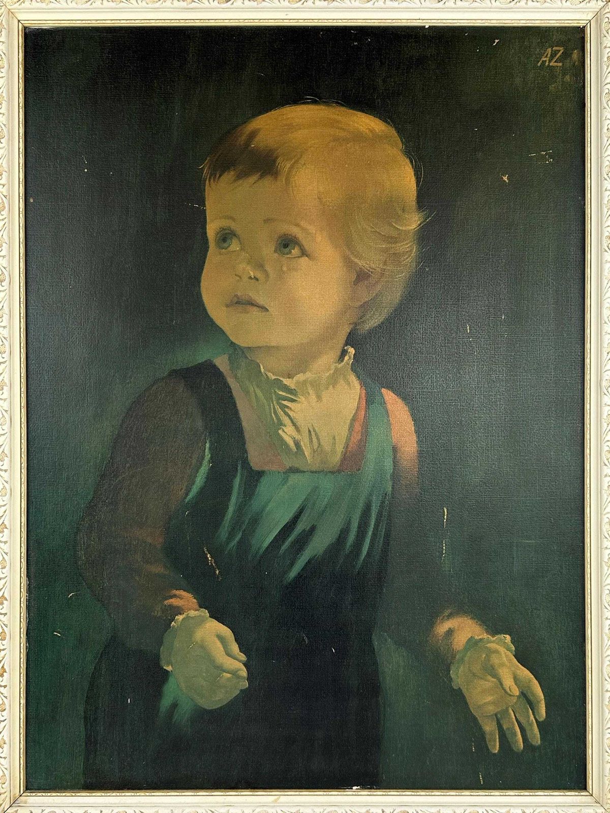 Large Vintage Framed Print Crying Boy, Teardrop Boy, Kitsch Art, Anna Zinkeisen, Childhood 1970's Art photo buy