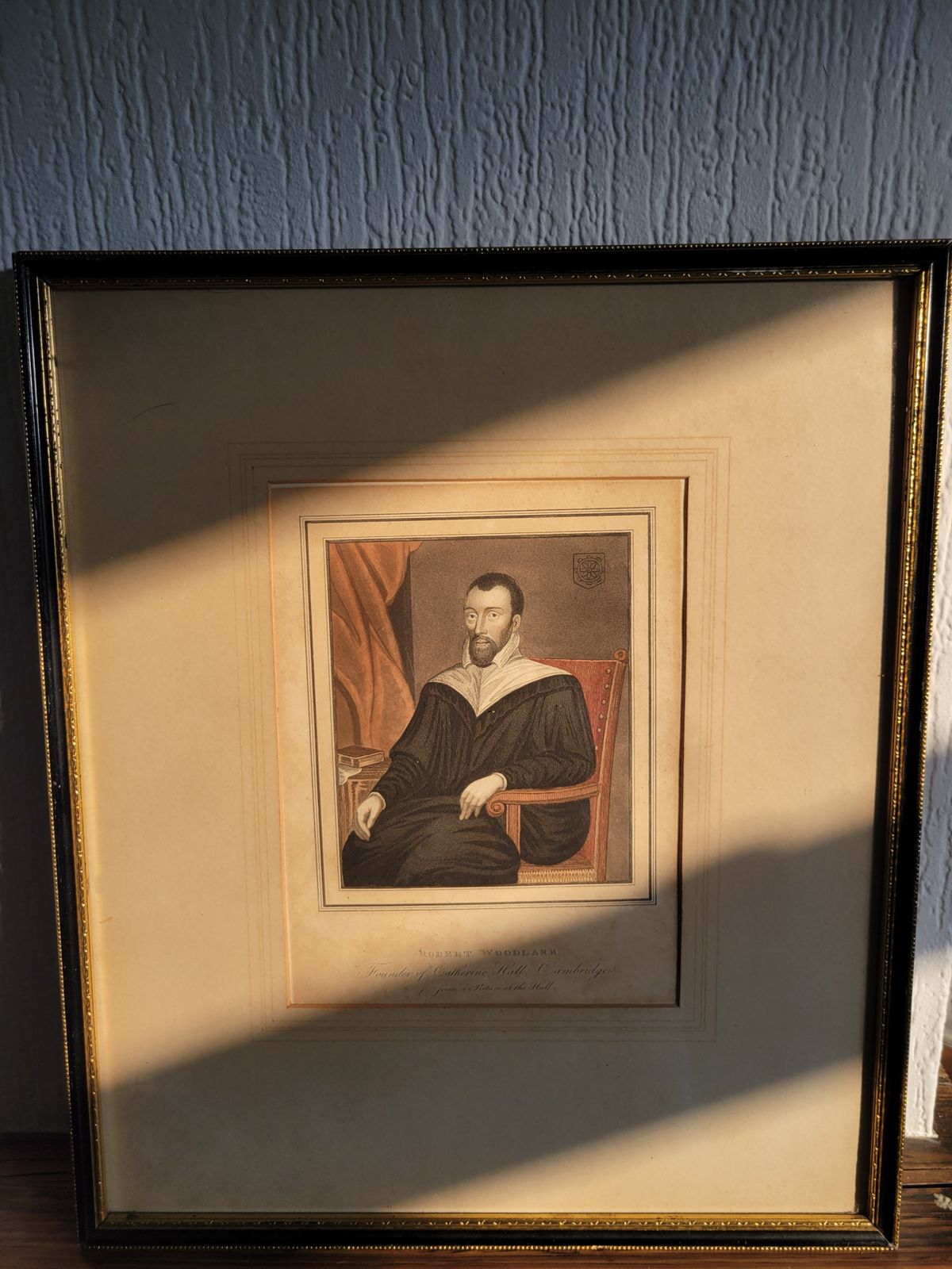 Robert Woodlark, Founder Of St Catharine’s – 1815 Ackermann Aquatint photo vinterior