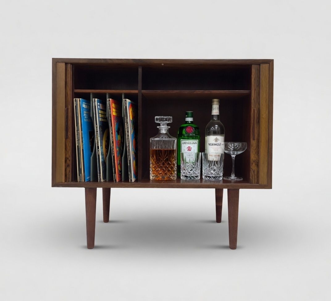 Rosewood Tambour Cabinet By Kai Kristiansen For Feldballes photo for sale