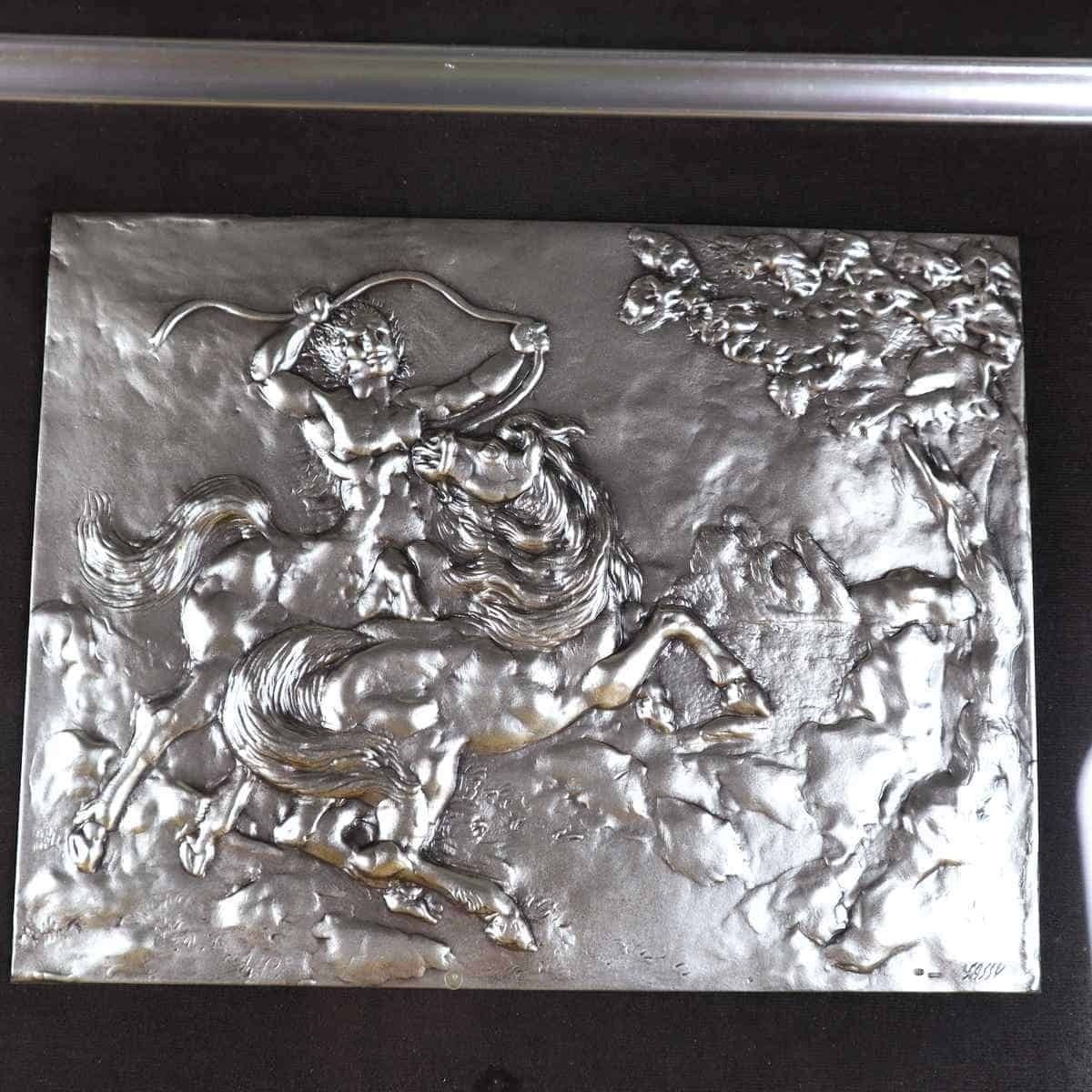 Elegant Silver Bas Relief By Aligi Sassu (200 Grams Of 925 Silver) photo furniture