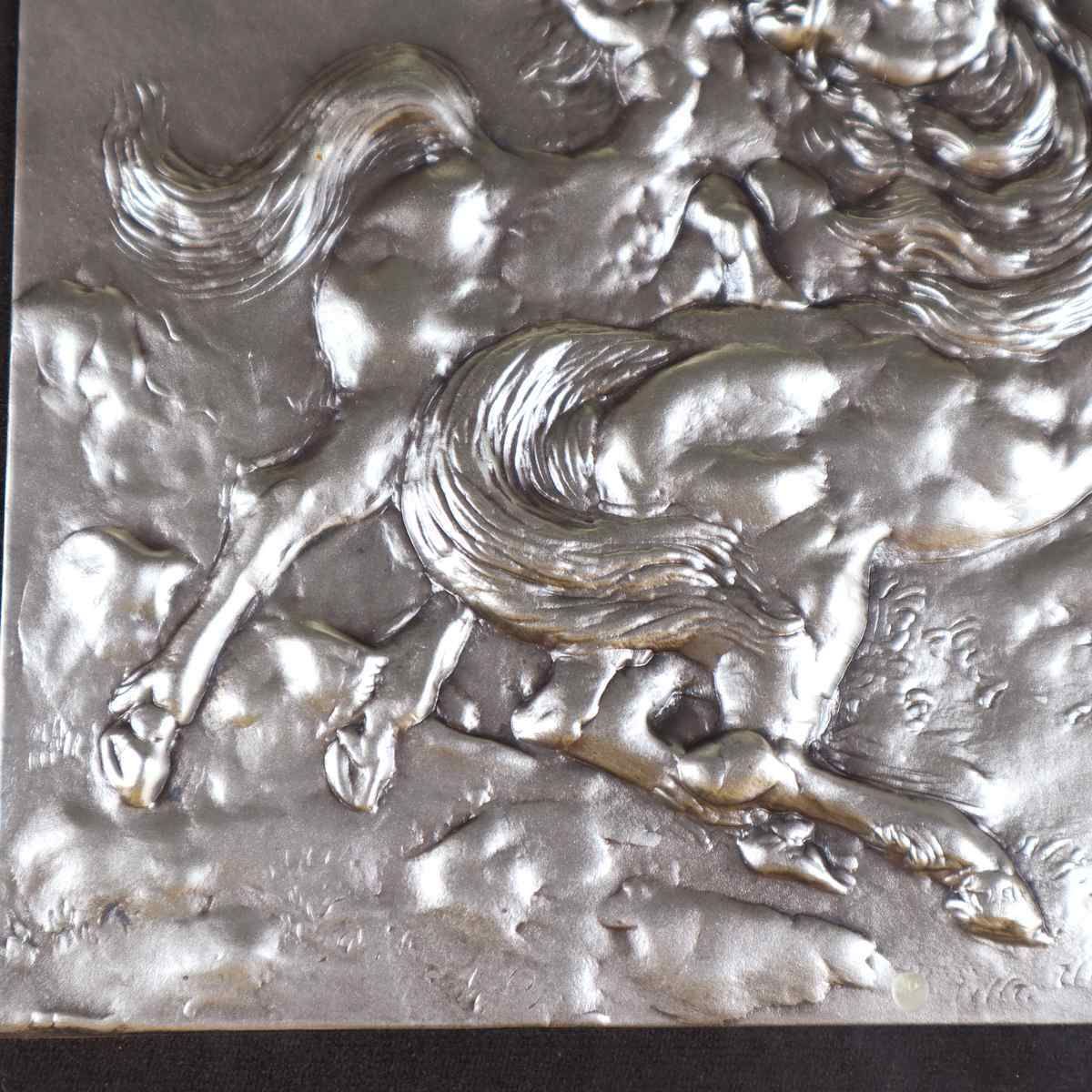 Elegant Silver Bas Relief By Aligi Sassu (200 Grams Of 925 Silver) photo Art