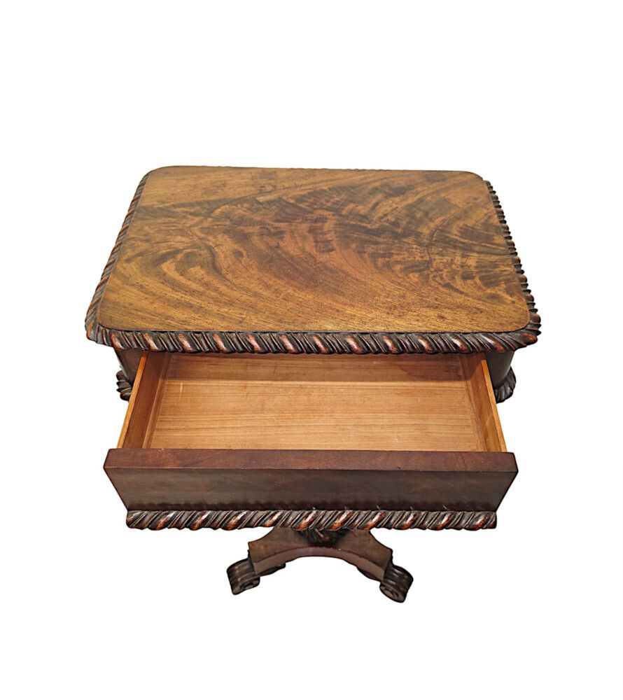 A Very Rare Early 19th Century Regency Small Lamp Or Occasional Table With Carved Base photo Furniture