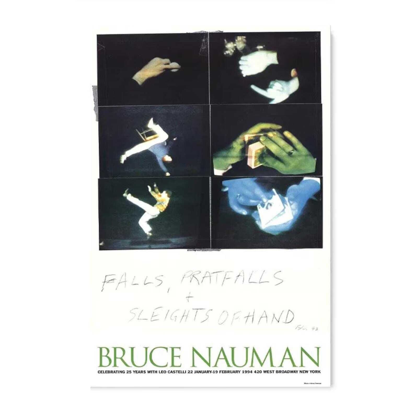 Original Bruce Nauman Exhibition Poster   Falls, Pratfalls And Sleights Of Hand   Stunning Museum Print