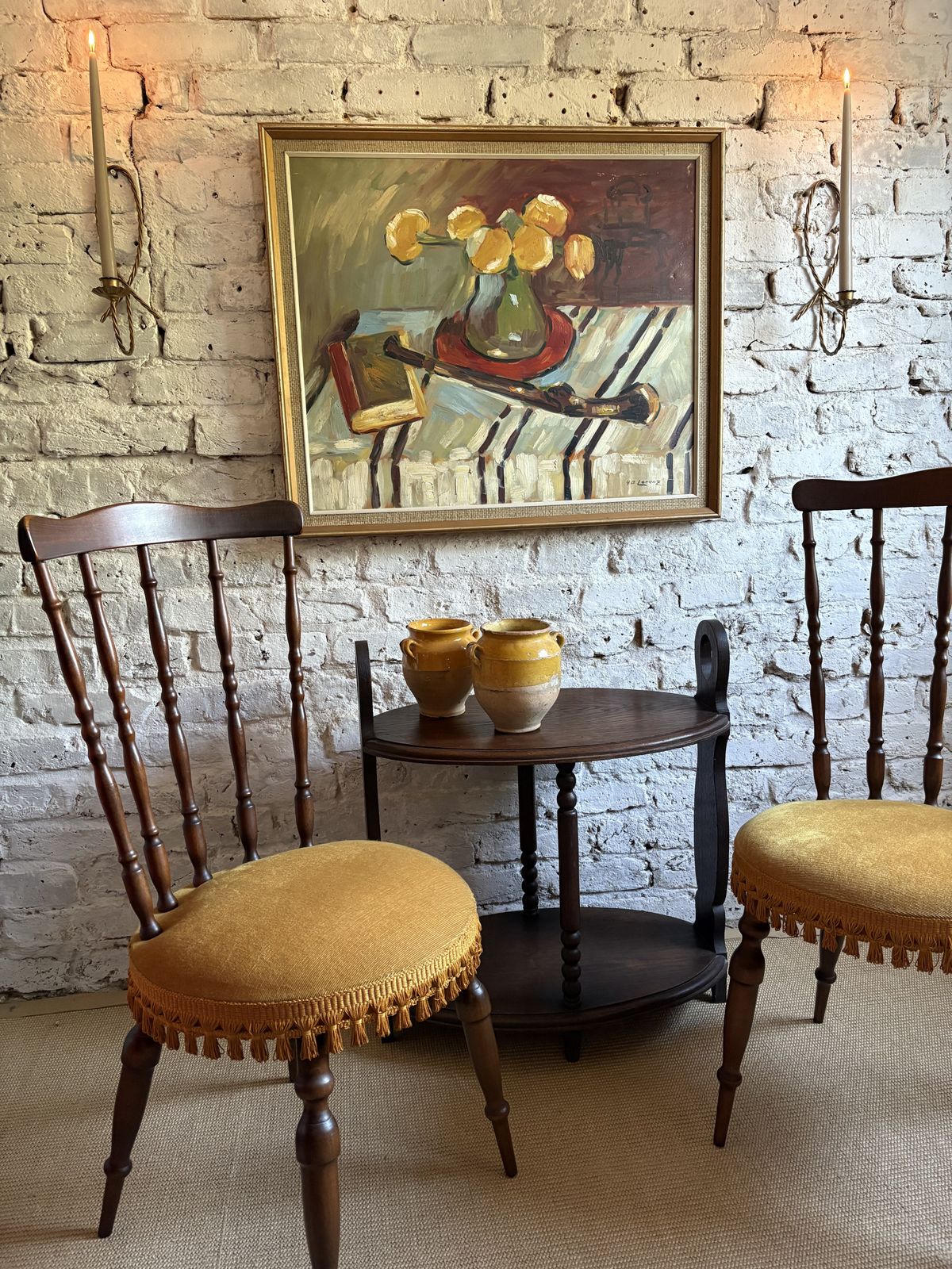 A Pair Of French Upholstered Occasional Chairs With Tassel Trim photo 385.0