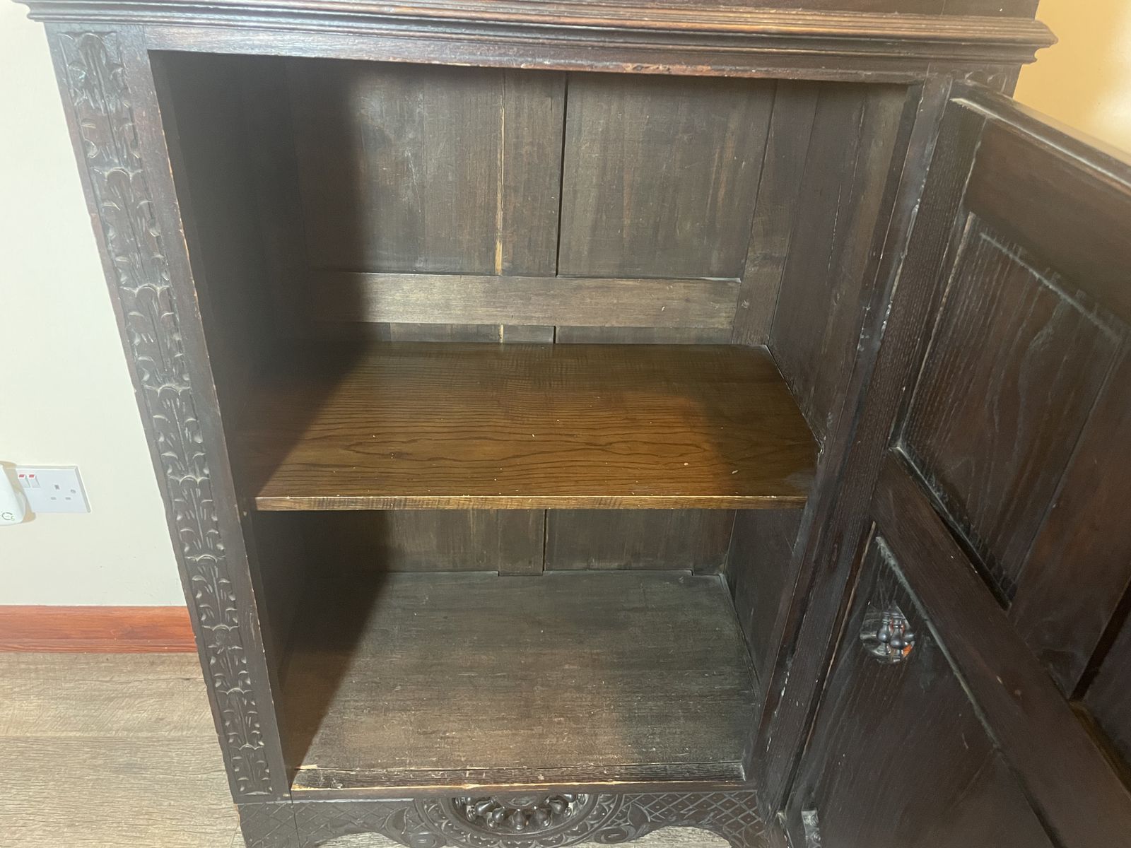 1000.0 Antique French 20th Century Ornately Carved Housekeeper’s / Kitchen Food Cupboard photo
