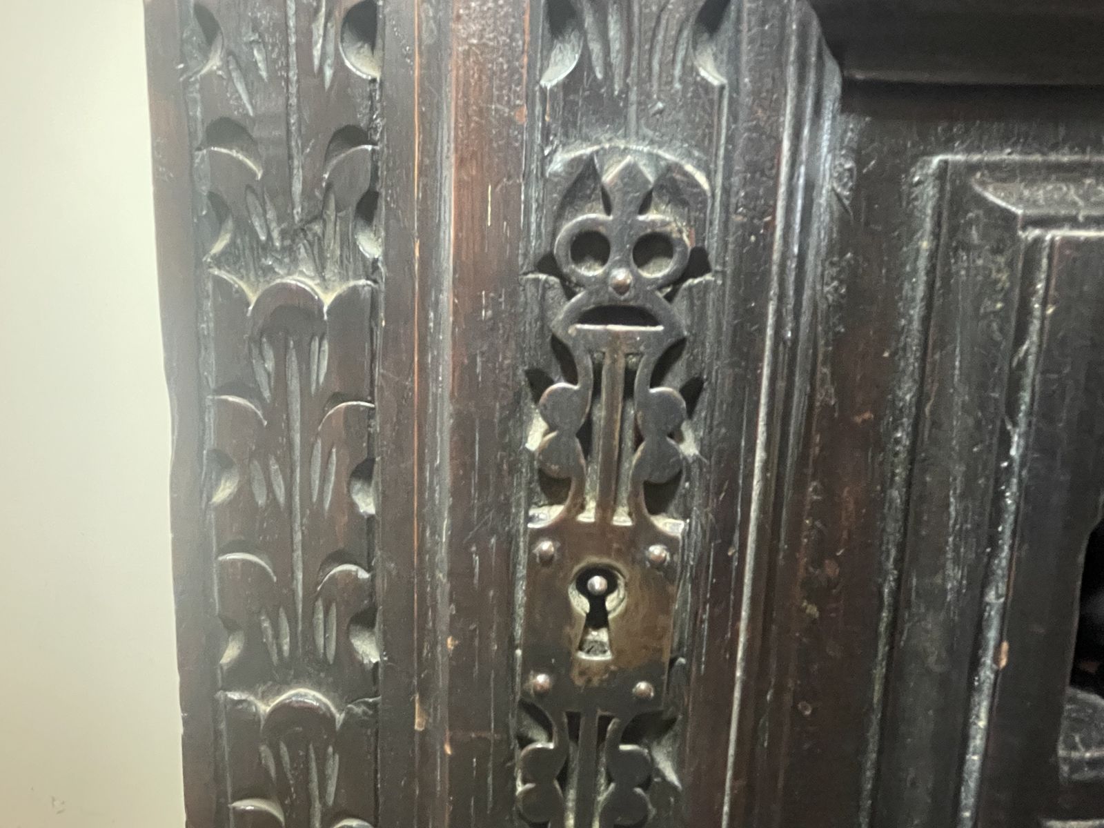 Furniture Antique French 20th Century Ornately Carved Housekeeper’s / Kitchen Food Cupboard photo