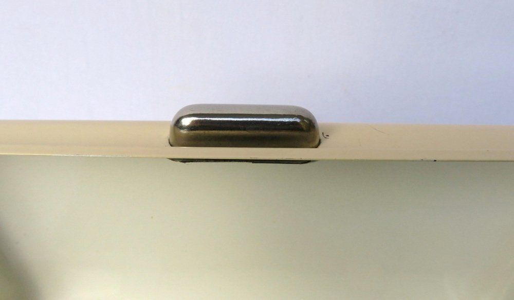 photo for sale Bauhaus Nickel Plated Metal And Beige Lacquered Biscuit Tin By Marianne Brandt For Ruppel Werke, 1926